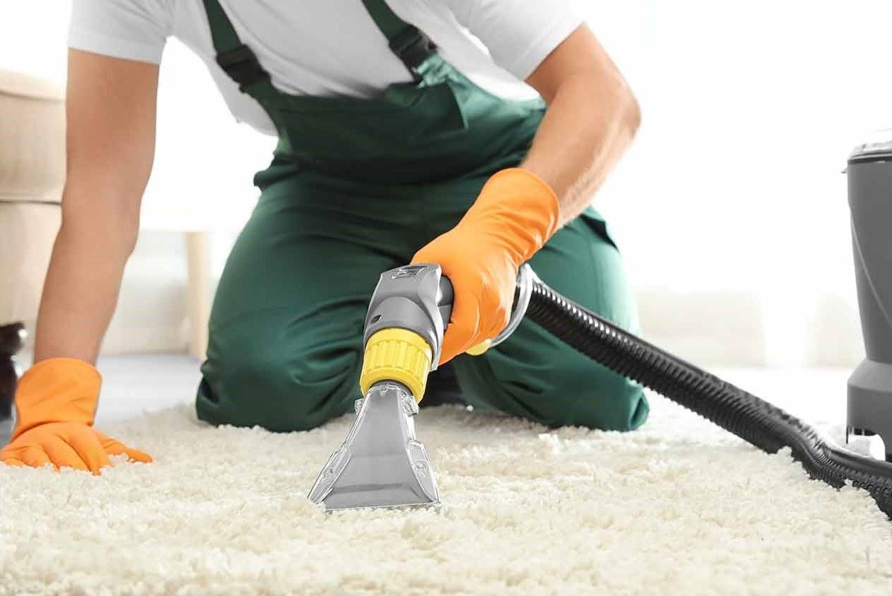 Carpet being professionally extracted