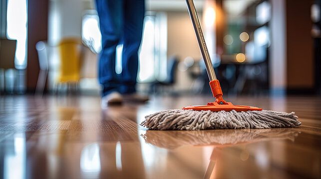 Mopping a hardwood floor